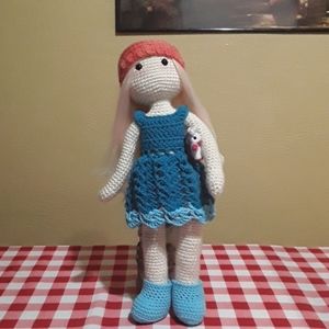 *HANDMADE* Unique Crochet Doll w' *Accessories*